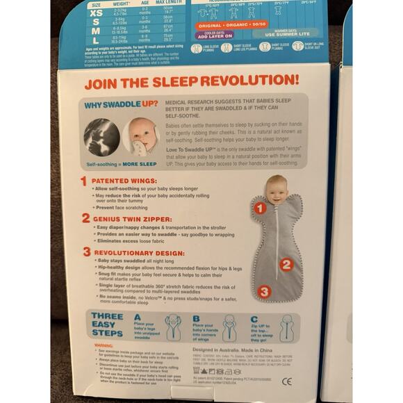 Love to Dream Baby Gray Swaddle Up Swaddle Wrap Original Size Small NEW LOT OF 2 - Picture 4 of 7